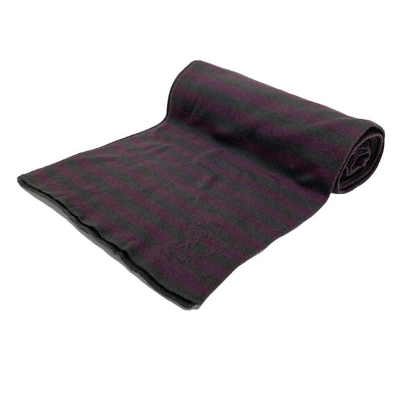 LOUIS VUITTON - Dark Gray Purple Unconfirmed Scarf Cotton Cashmere 226-051625 - Picture 1 of 3